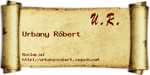 Urbany Róbert névjegykártya